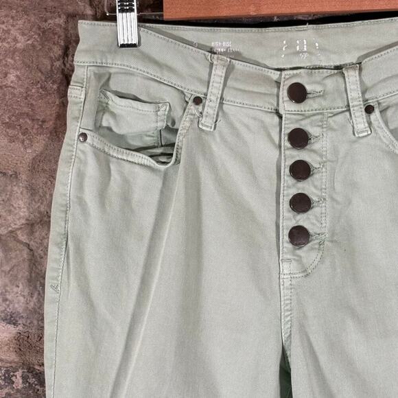 ANA Jeans Woman's 8 Mint‎ Green Button Fly High-Rise Skinny Summer Coastal - Picture 4 of 13